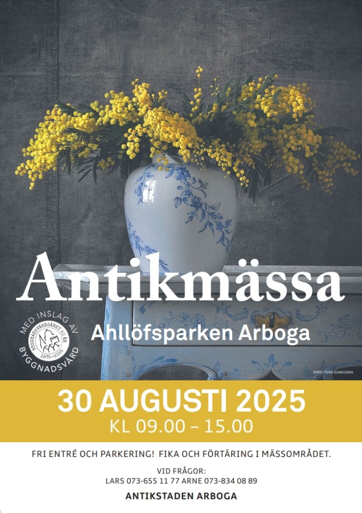 Antik- och byggnadsvårdsmässa i Arboga 30 augusti